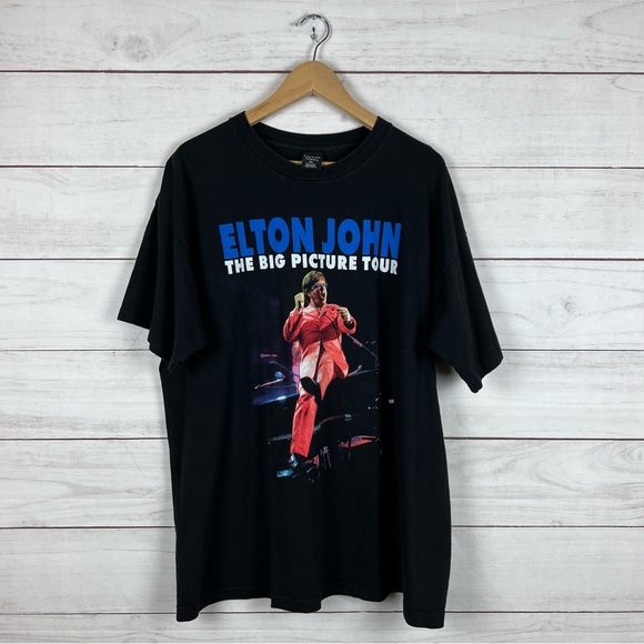 Vintage 1990s Elton John The Big Picture Band Tour T Shirt XL